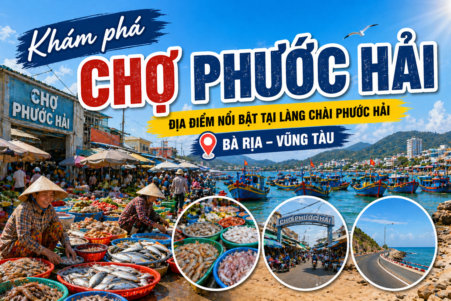 Khám phá chợ phước hải – địa điểm nổi bật tại làng chài Phước Hải, Bà Rịa – Vũng Tàu.